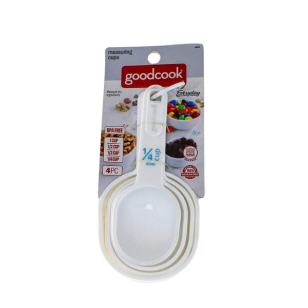 JGO 4 PZS TAZAS MEDIDORAS PLASTICAS BLANCAS GOOD COOK