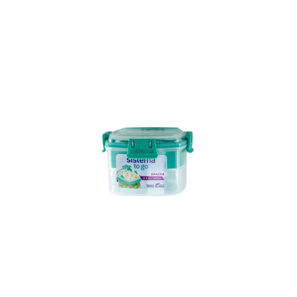RECIPIENTE PLASTICO 2 COMPARTIMIENTOS 400 ML SISTEMA