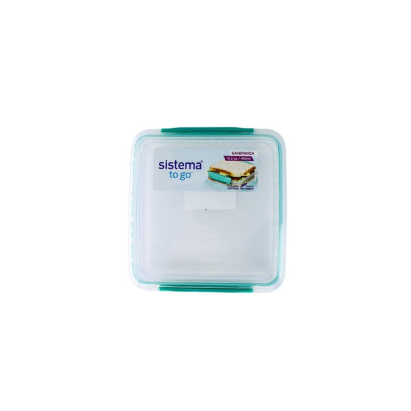 SANDUCHERA PLASTICA TRANSPARENTE 450 ML SISTEMA