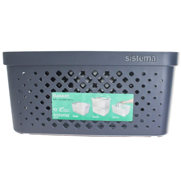 CANASTA PLASTICA GRANDE NEGRA 18.5 LTS SISTEMA