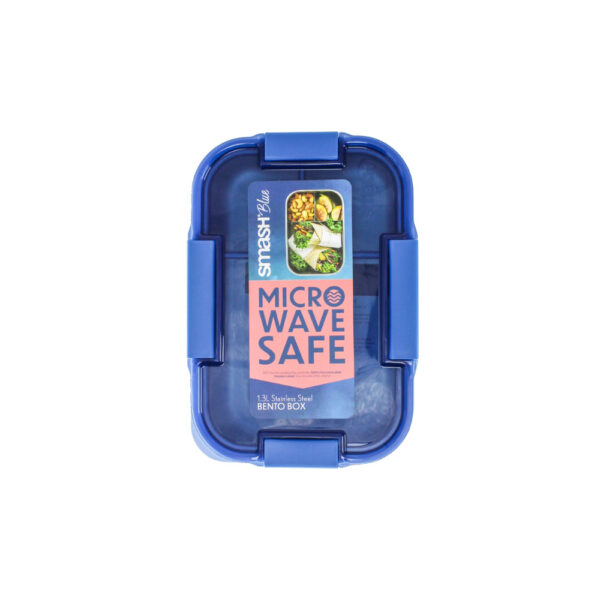 BENTO BOX CON 3 DIVISIONES D/ACERO INOX Y TAPA DE COLOR 1.3 LTS SMASH