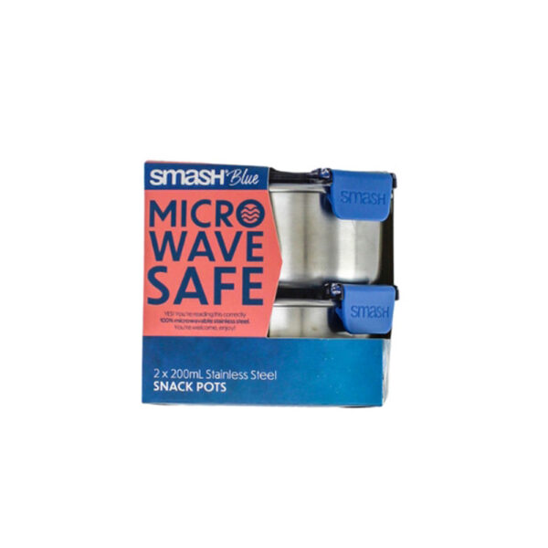 SET 2 RECIPIENTES REDONDOS DE ACERO INOX DE 200 ML SMASH