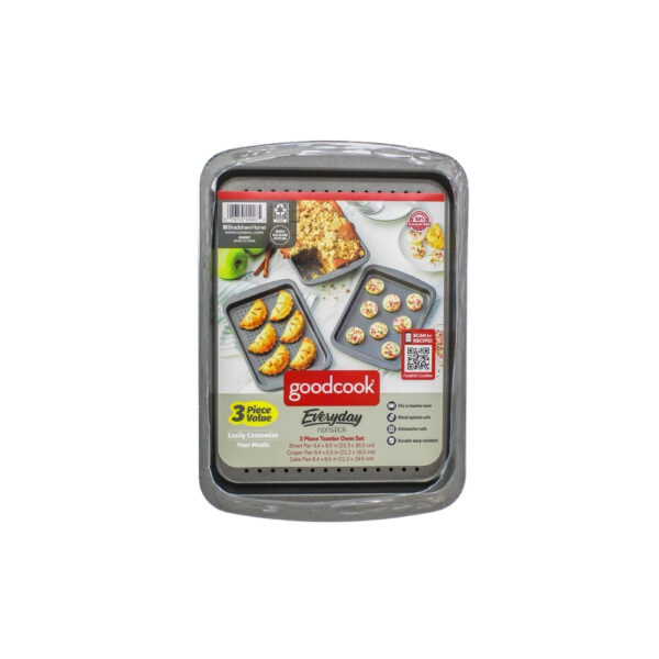 SET 3 MOLDES RECTANGULAR PARA HORNO TOSTADOR 21.3 x 16.5" GOOD COOK