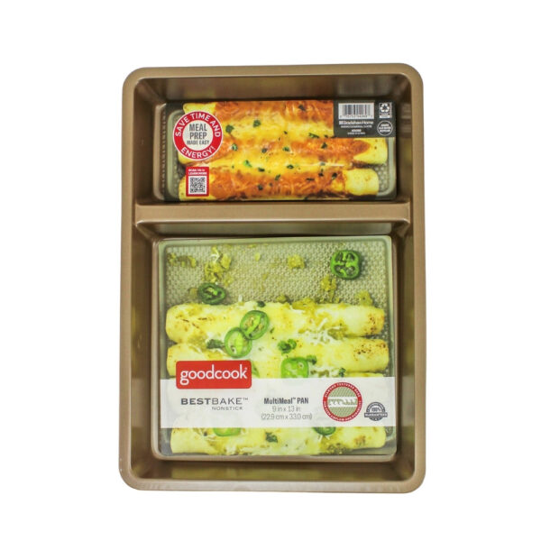 MOLDE RECTANGULAR ANTIADHERENTE DE 2 DIVISIONES 9" X 13” GOOD COOK