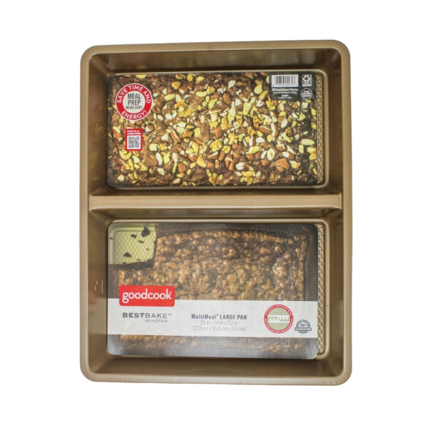 MOLDE RECTANGULAR ANTIADHERENTE DE 2 DIVISIONES 11" X 14" X 2” GOOD COOK