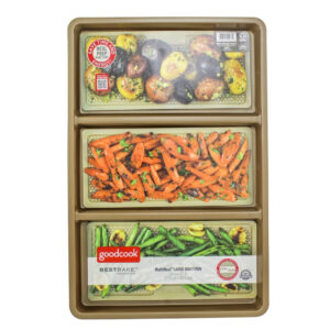 MOLDE RECTANGULAR ANTIADHERENTE DE 3 DIVISIONES 11" X 17” GOOD COOK