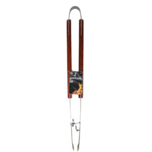 PINZA METALICA LARGA P/BBQ PUÑO MADERA OSCURO GOOD COOK