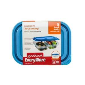 SET 5 RECIPIENTES PLASTICOS 2 DIVISIONES PARA MERIENDAS GOOD COOK