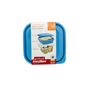 SET 3 RECIPIENTES PLASTICOS CUADRADOS PARA LONCHERAS GOOD COOK