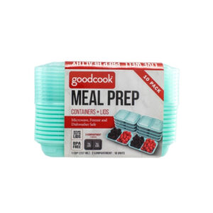 RECIPIENTES PLASTICOS 2 DIVISIONES RECTANGULAR PARA PREPARACION DE COMIDAS GOOD COOK