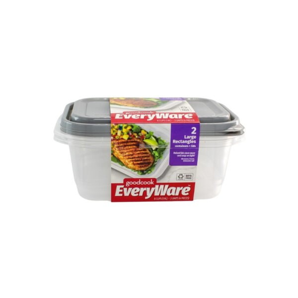 SET 2 RECIPIENTES PLSATICOS RECTANGULARES GRANDES GOOD COOK