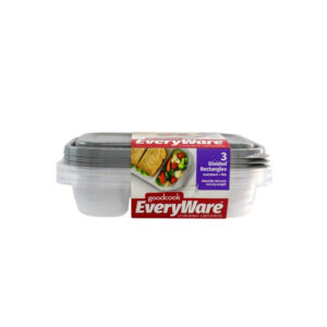 SET 3 RECIPIENTES PLASTICOS RECTANGULARES C/DIVISION GOOD COOK ( 10850 )