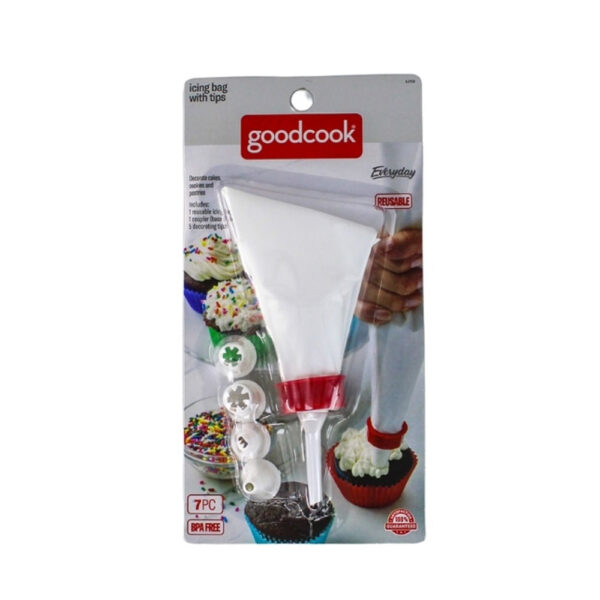 MANGA P/ DECORAR POSTRES CON 5 BOQUILLAS PLASTICAS GOOD COOK