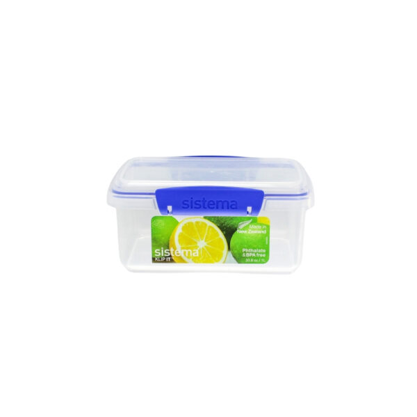 RECIPIENTE PLASTICO RECTANGULAR 1 LITRO 33 ONZAS SISTEMA