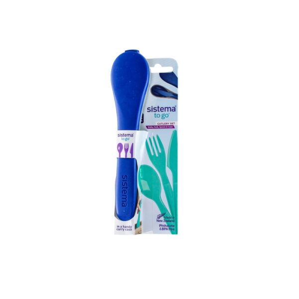 JUEGO DE 3 CUBIERTOS PLASTICOS CON ESTUCHE SISTEMA
