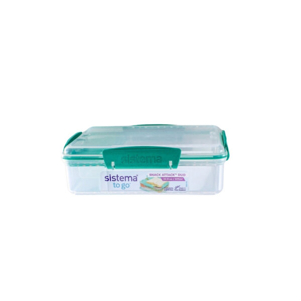 RECIPIENTE PLASTICO RECTANGULAR C/MINI DIVISION 975 ML SISTEMA