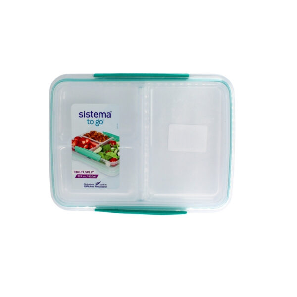 RECIPIENTE PLASTICO CON DIVISIONES 820 ML SISTEMA