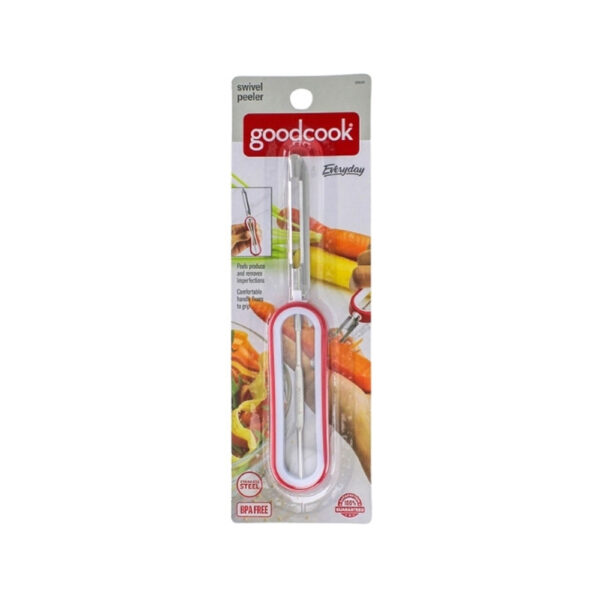 PELADOR METALICO D/VERDURAS PUÑO PLASTICO ROJO GOOD COOK