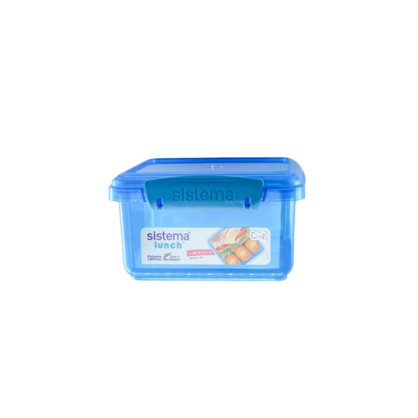 RECIPIENTE PLASTICO CUADRADO P/LONCHERA 1.2 LITROS SISTEMA