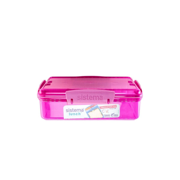 RECIPIENTE PLASTICO RECTANGULAR DOBLE COMPARTIMIENTO 975 ML SISTEMA