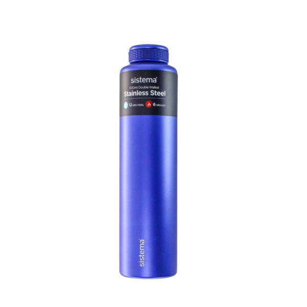 BOTELLA PARA AGUA DE ACERO INOXIDABLE 600 ML SISTEMA