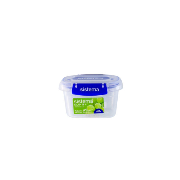 RECIPIENTE PLASTICO RECTANGULAR 400 ML KLIP IT PLUS SISTEMA