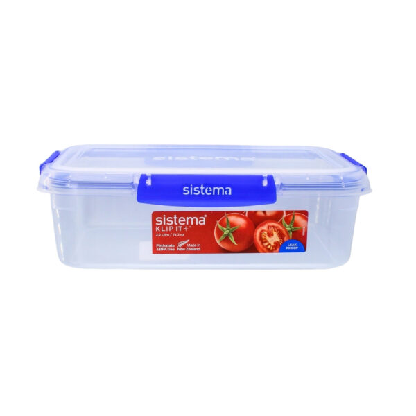 RECIPIENTE PLASTICO RECTANGULAR 2.2 LT KLIP IT PLUS