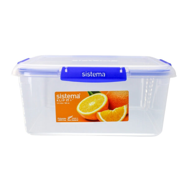 RECIPIENTE PLASTICO CUADRADO 5.5 LITROS KLIP IT PLUS