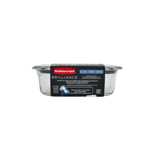 RECIPIENTE RECTANGULAR DE VIDRIO 757 ML BRILLIANCE RUBBERMAID