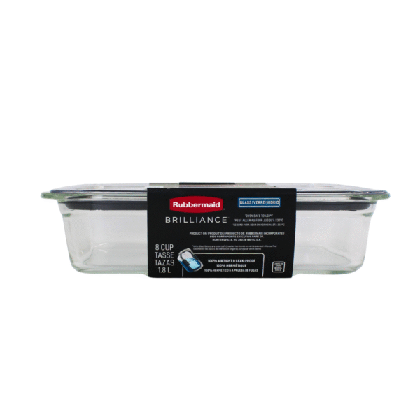 RECIPIENTE RECTANGULAR DE VIDRIO 2.3 LTS BRILLIANCE RUBBERMAID