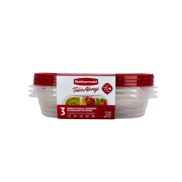 SET 3 RECIPIENTES CON DIVISION RECTANGULARES TL RUBBERMAID